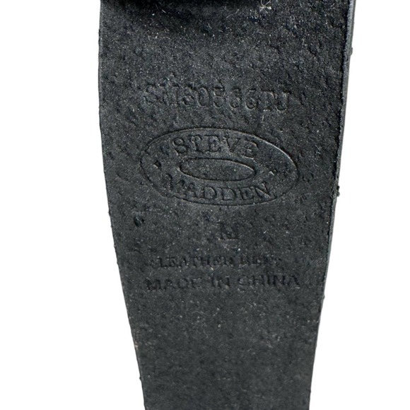 Steve Madden Western Embellished Black Leather Belt Medium Stud Rodeo Bling - Picture 7 of 7